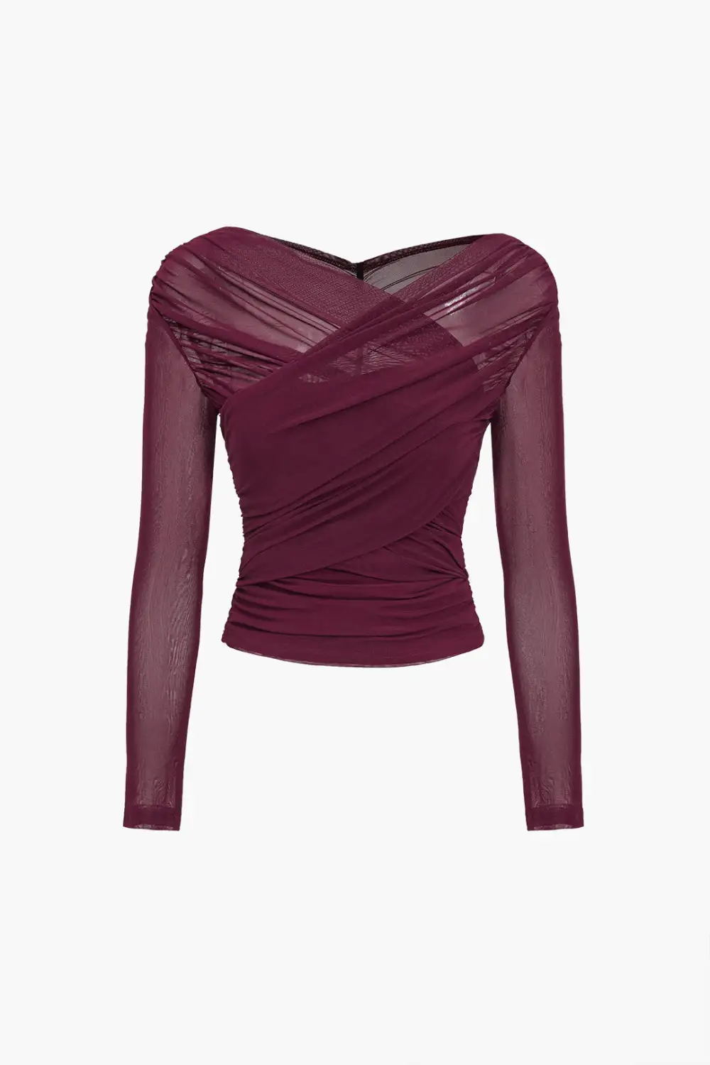 Draped Tulle Detail Top