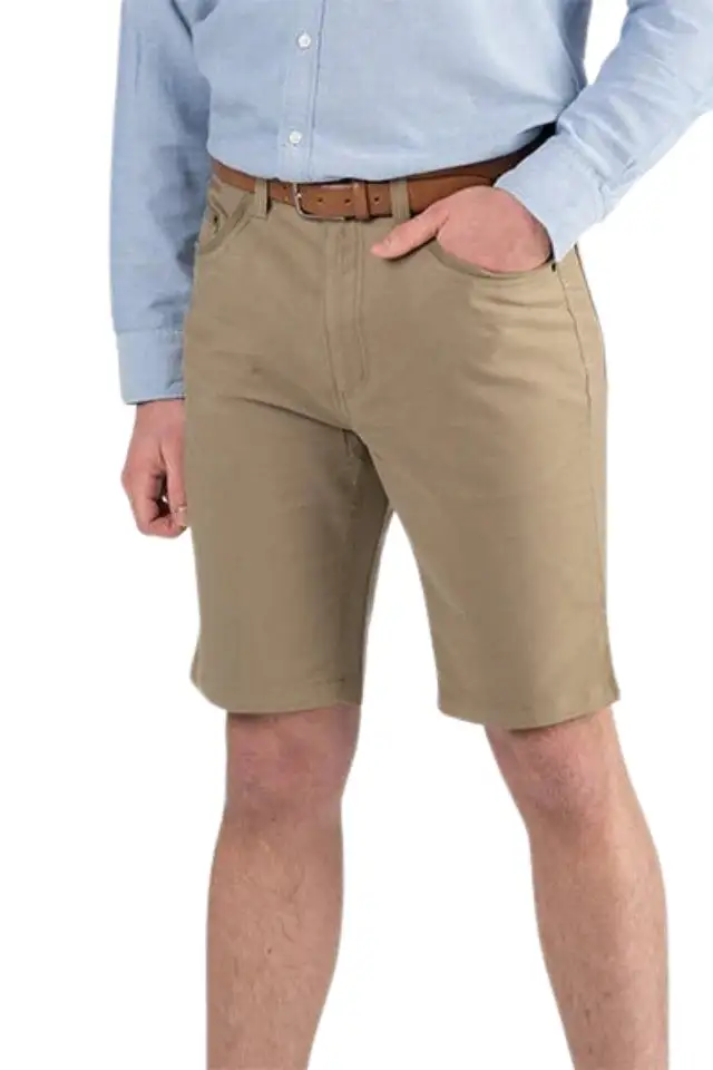Zip Fly Cotton Denim Shorts