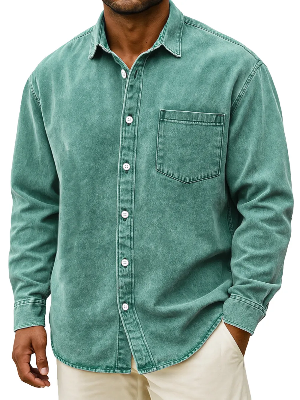 Tailored Long Sleeve Button Front Shirt