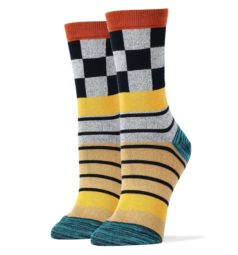 Playful Bamboo Blend Everyday Pattern Crew Socks