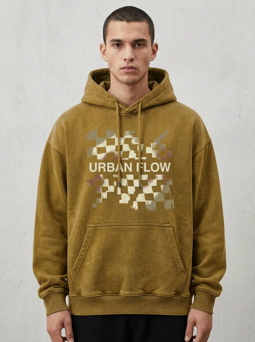 Camo Checkered Men's Graphic Hoodie