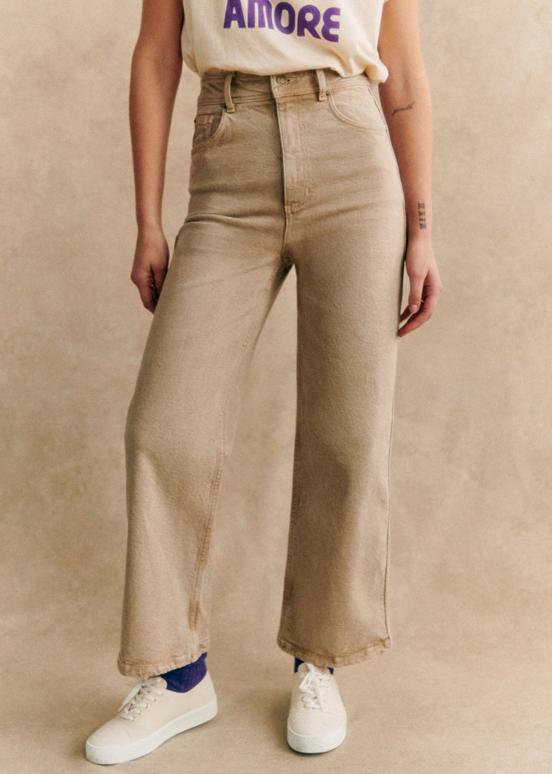 Wide-Leg Pocket Bootcut Cropped Trousers