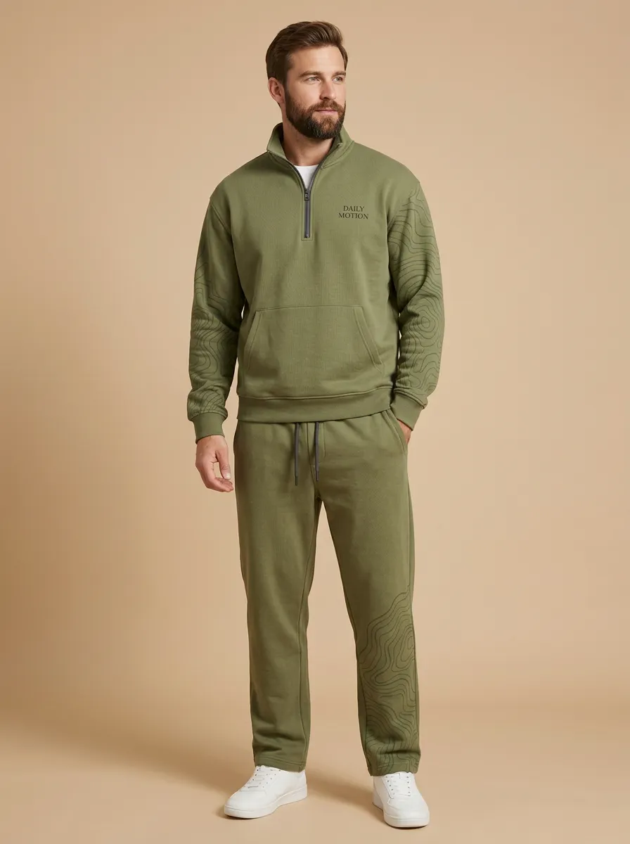 Men's Daily Motion Topographic Print Jogger Set