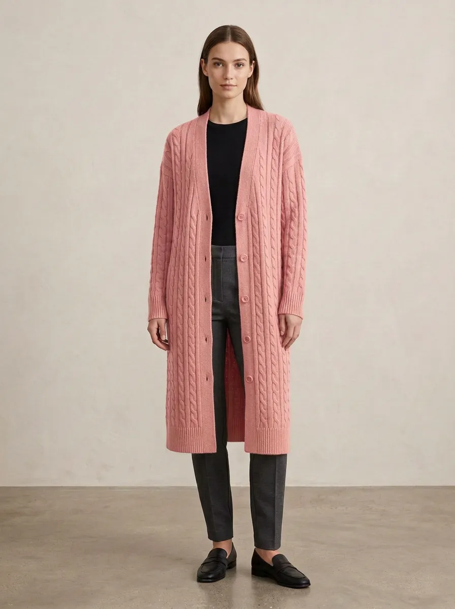 Women's Heritage Inspired Cable Knit Knit Cardigan