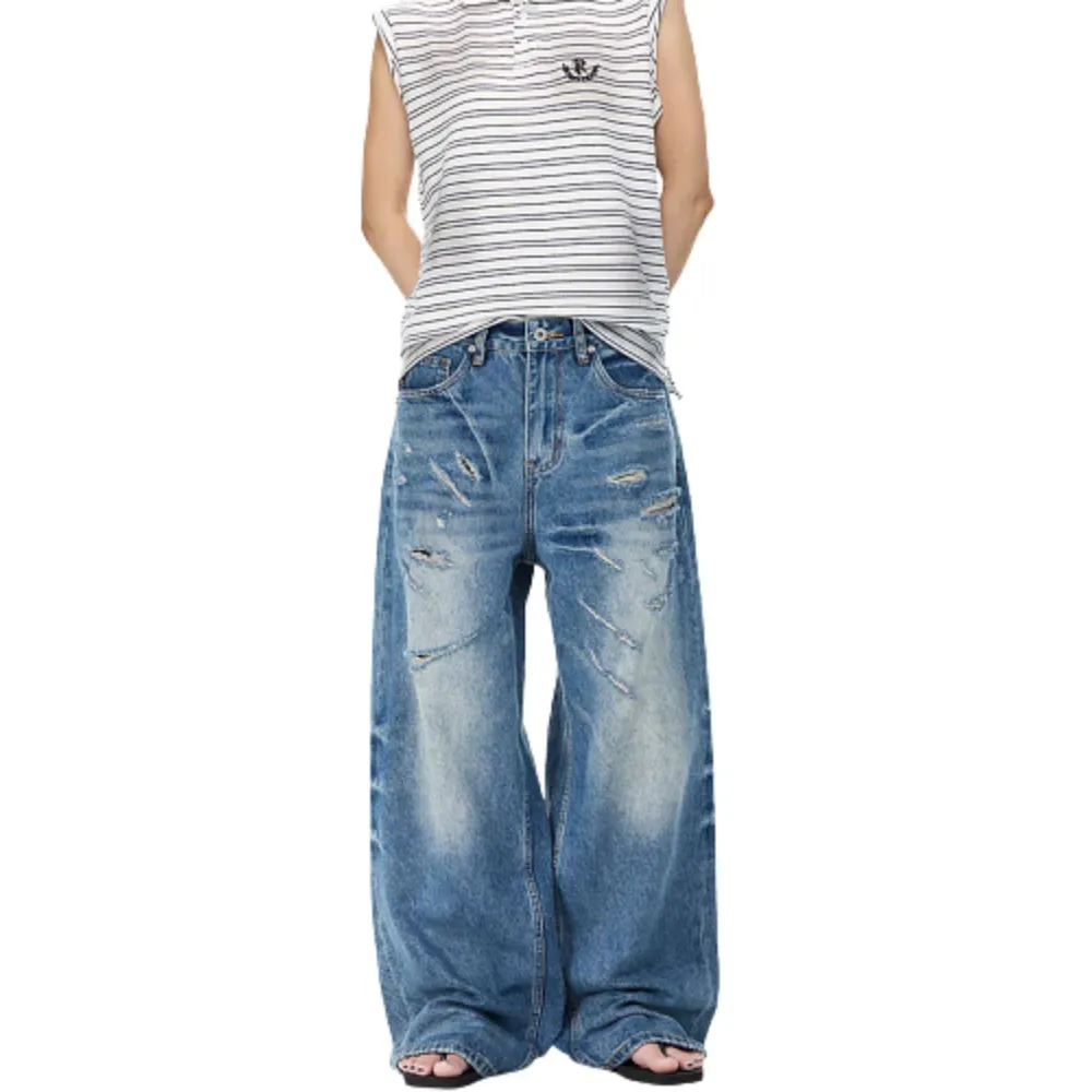 Streamlined Wide Leg Denim Jeans