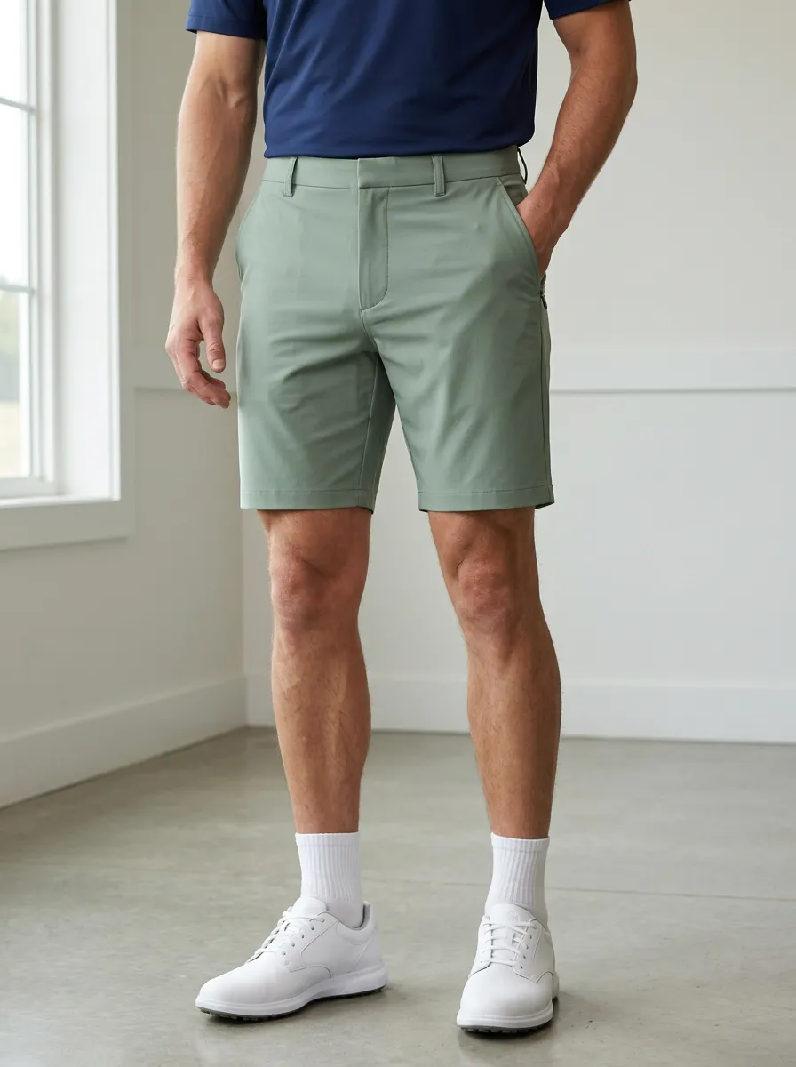 Performance Men'S Golf Sport Solid Printed Shorts