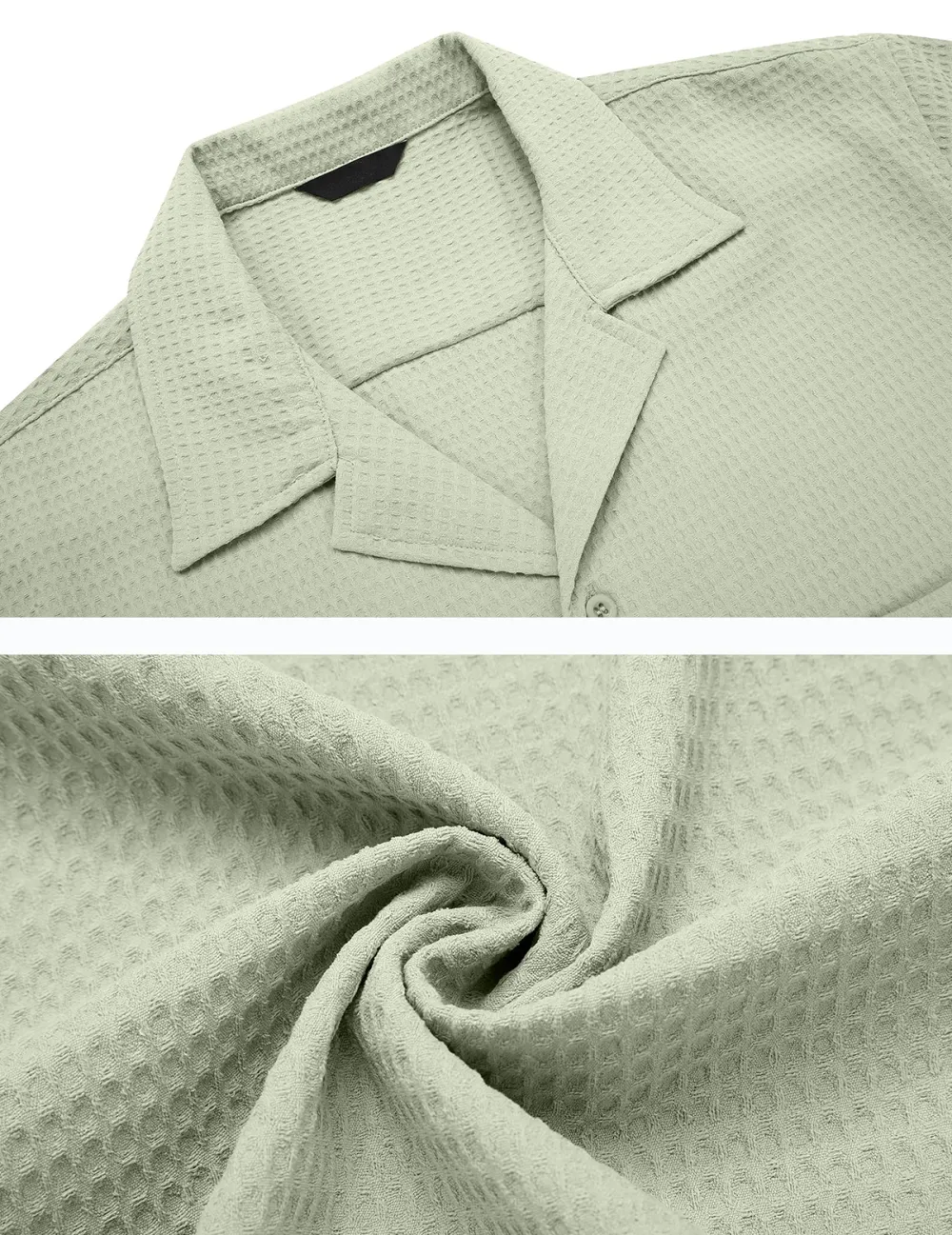 Textured Knit Open Collar Shirt