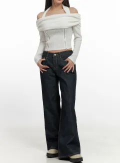 Cotton Comfort Wide Leg Jeans
