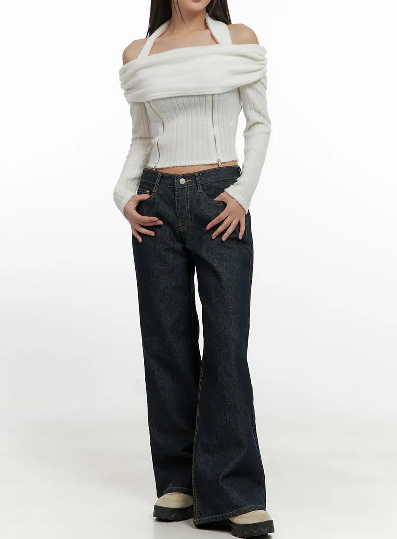 Cotton Comfort Wide Leg Jeans