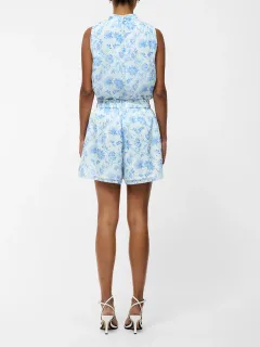 Lightweight Elastic Waist Printed Shorts