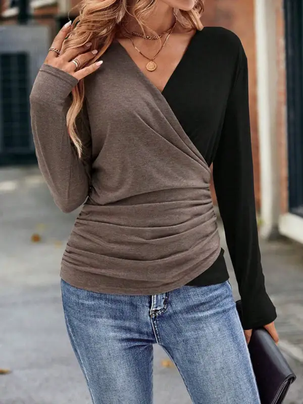 V-Neck Knit Fashion Top