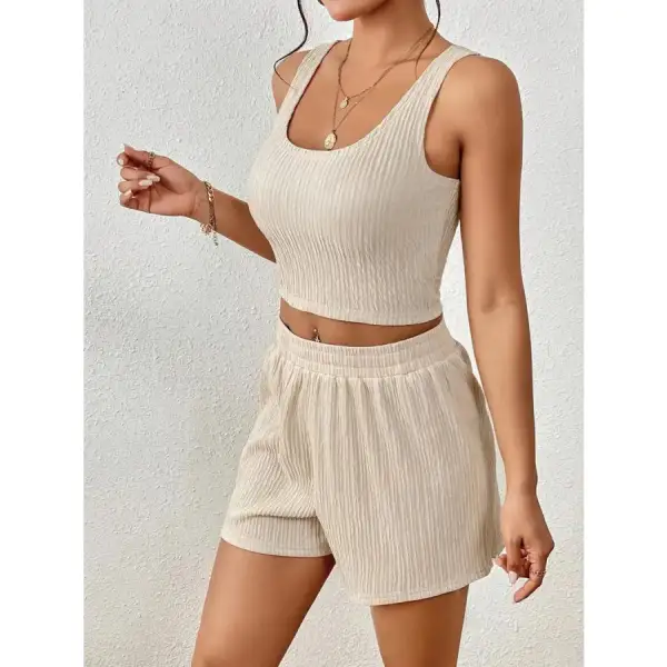 Scoop Neck Top and Shorts Set