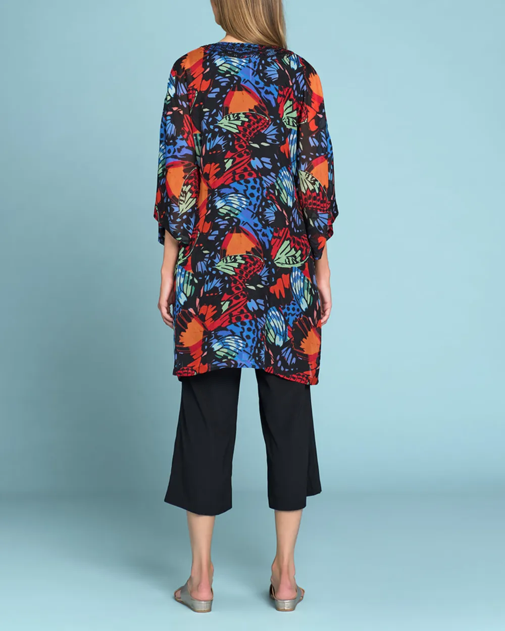 Floral Print Belted Duster Coat