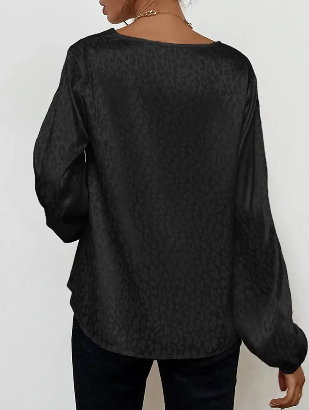Leopard Print V Neck Top