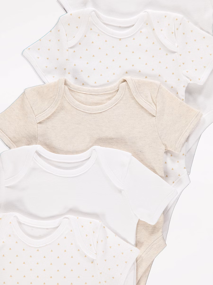 Neutral Short Sleeve Bodysuits 5 Pack detail 1