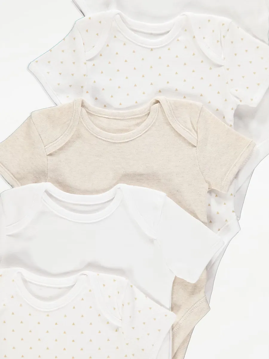 Neutral Short Sleeve Bodysuits 5 Pack