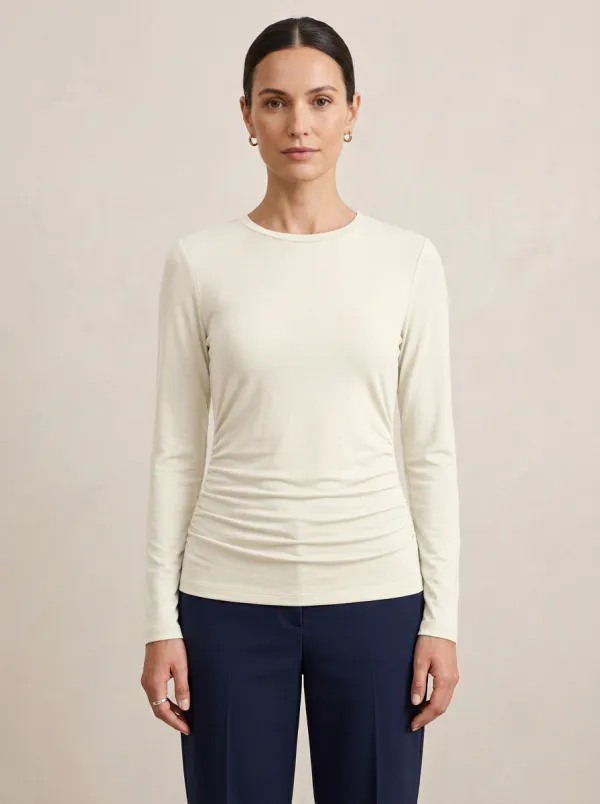 Ruched Long-Sleeve Top