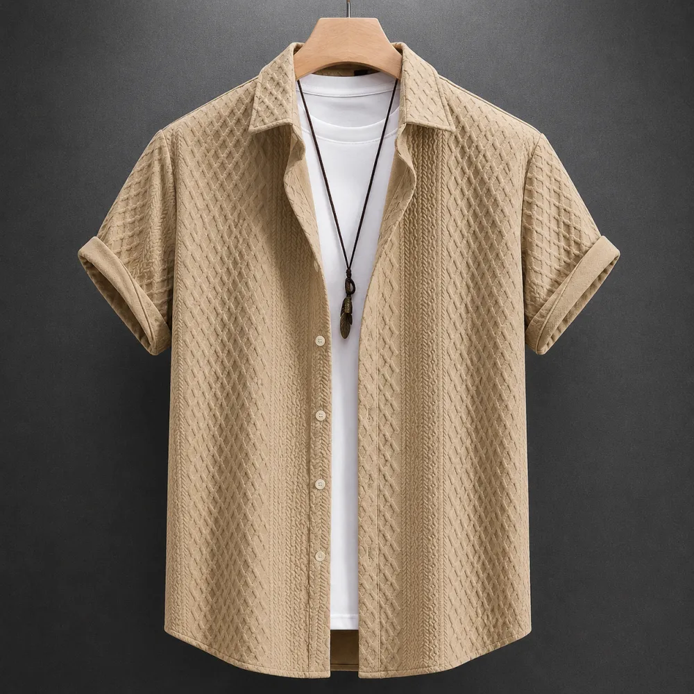 Textured Knit Polo Shirt