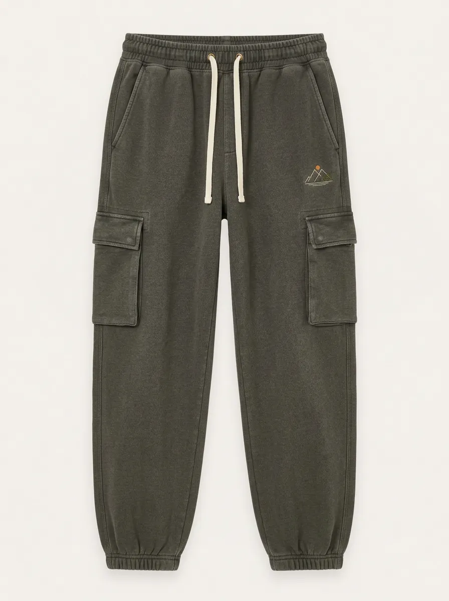 Unisex Outdoor Nature Lover Mountain Sun Printed Cargo Sweatpants