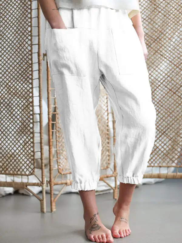 Loose Capri Pocket Pants