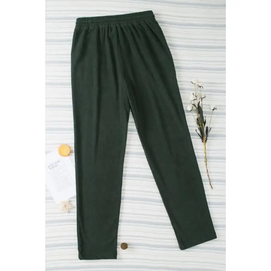 Classic Drawstring Straight Pants with Pockets