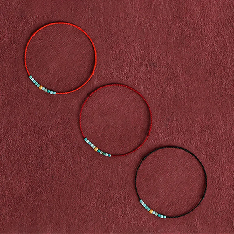 Beads Turquoise Braided Bracelet Anklet