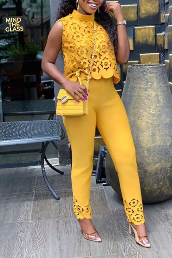 Solid Color Round Neck Long Sleeve Jumpsuit