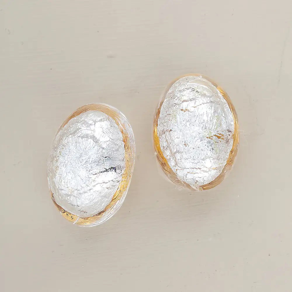Classic Glass Oval Clip On Earrings