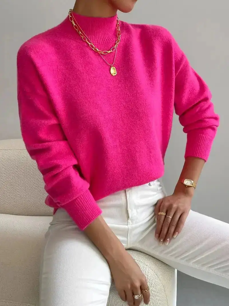  Knit Turtleneck Knit Sweater