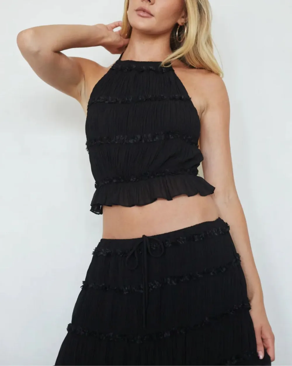 Pleated Back Halter Tank Set
