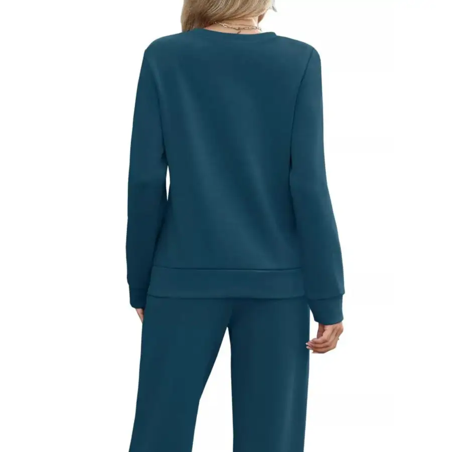 Full Size Casual Long Sleeve Top and Pants Set Plus Size