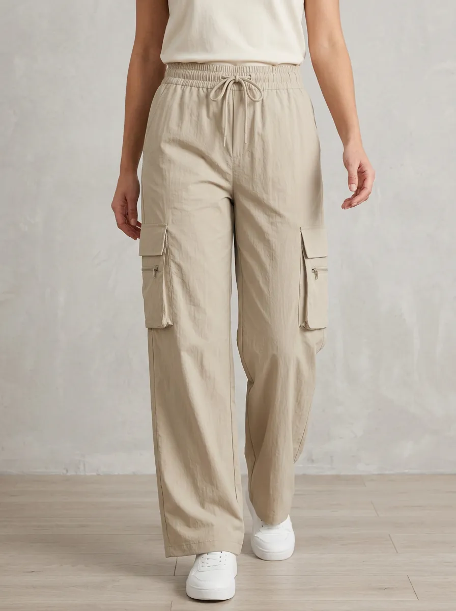 Elastic-Waist Casual Breathable Cargo Pants