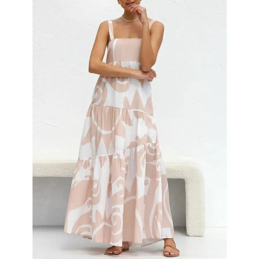 Square Neck Wide Strap Maxi Dress