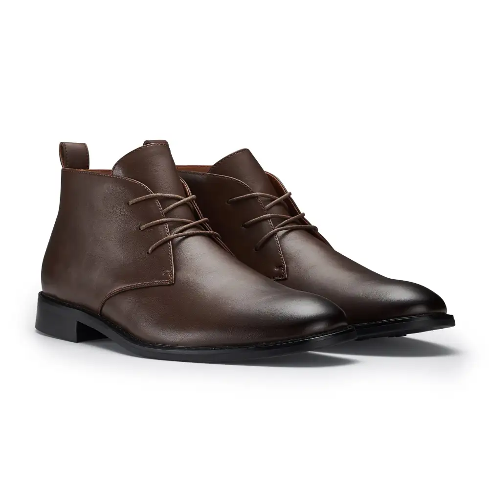 Classic Faux-Suede Suede Faux-Leather Chukka Boots