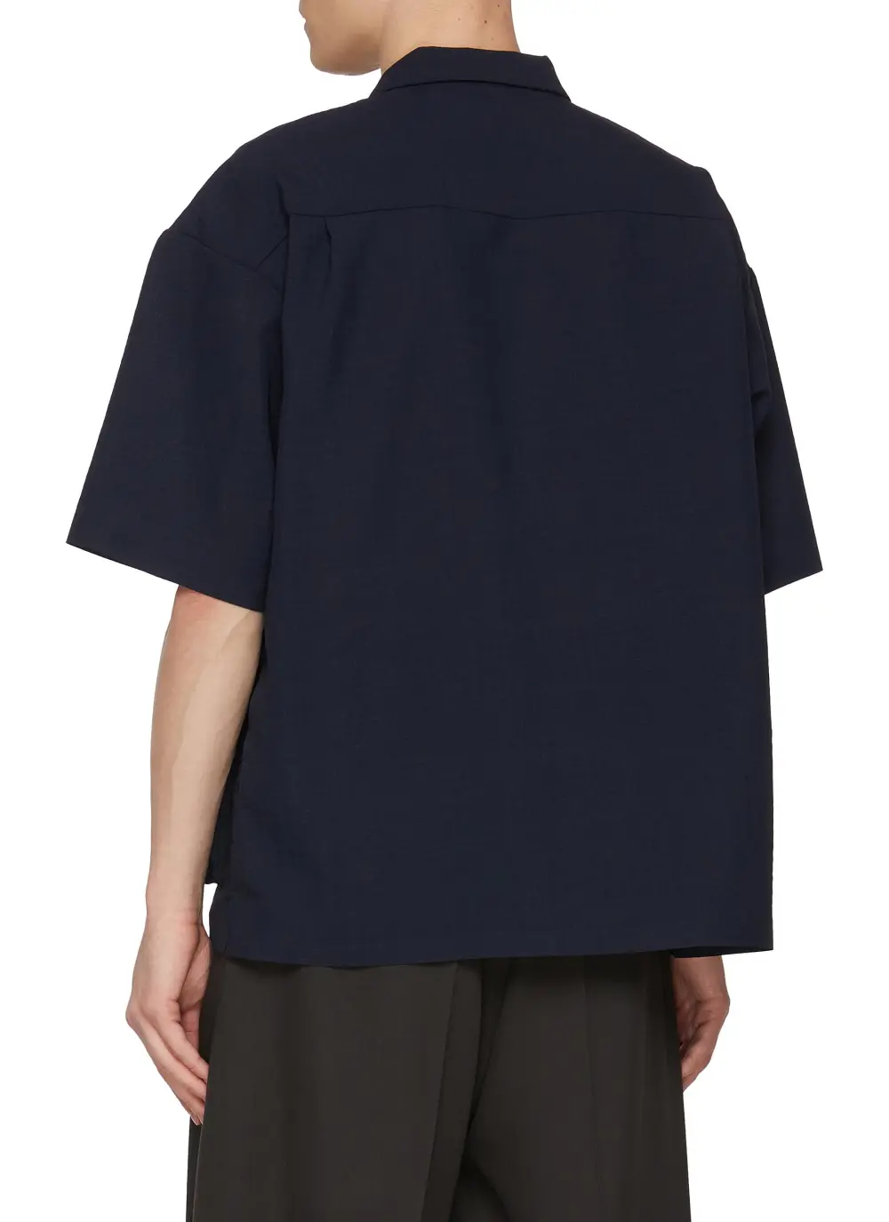 Simple Soft Multifunctional Pocket Lape Dark Blue Shirt