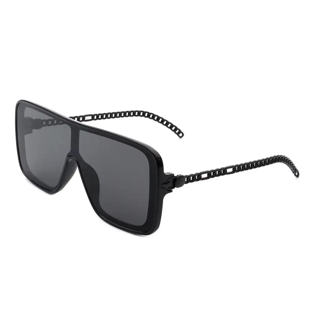 Fabric Square Flat Top Frame Sunglasses