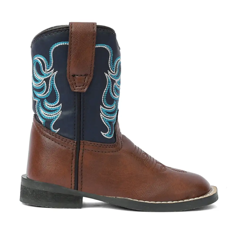 Washed Men's Denim Boots With Pull On