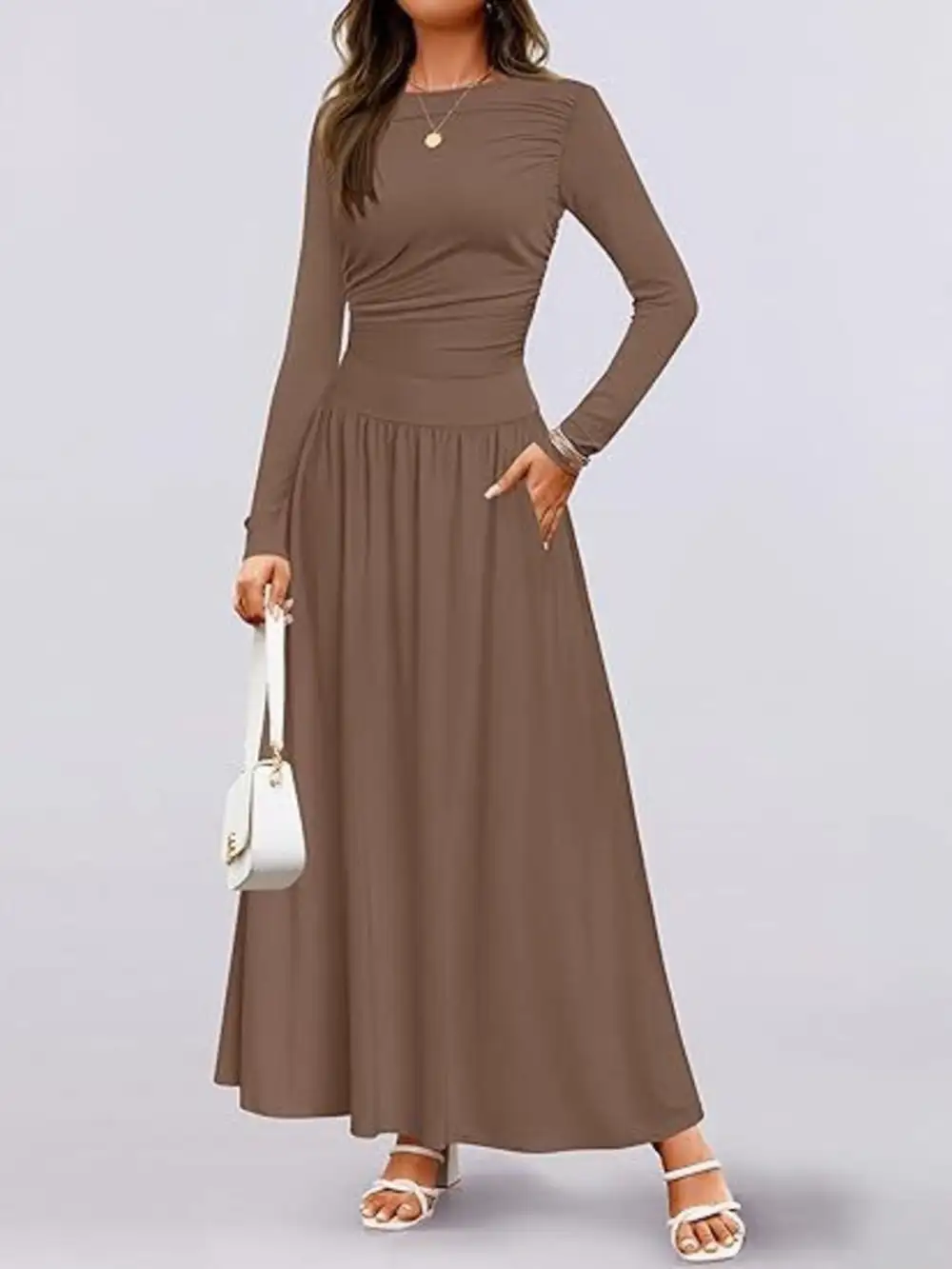 Long Sleeve Maxi Dress With Pockets