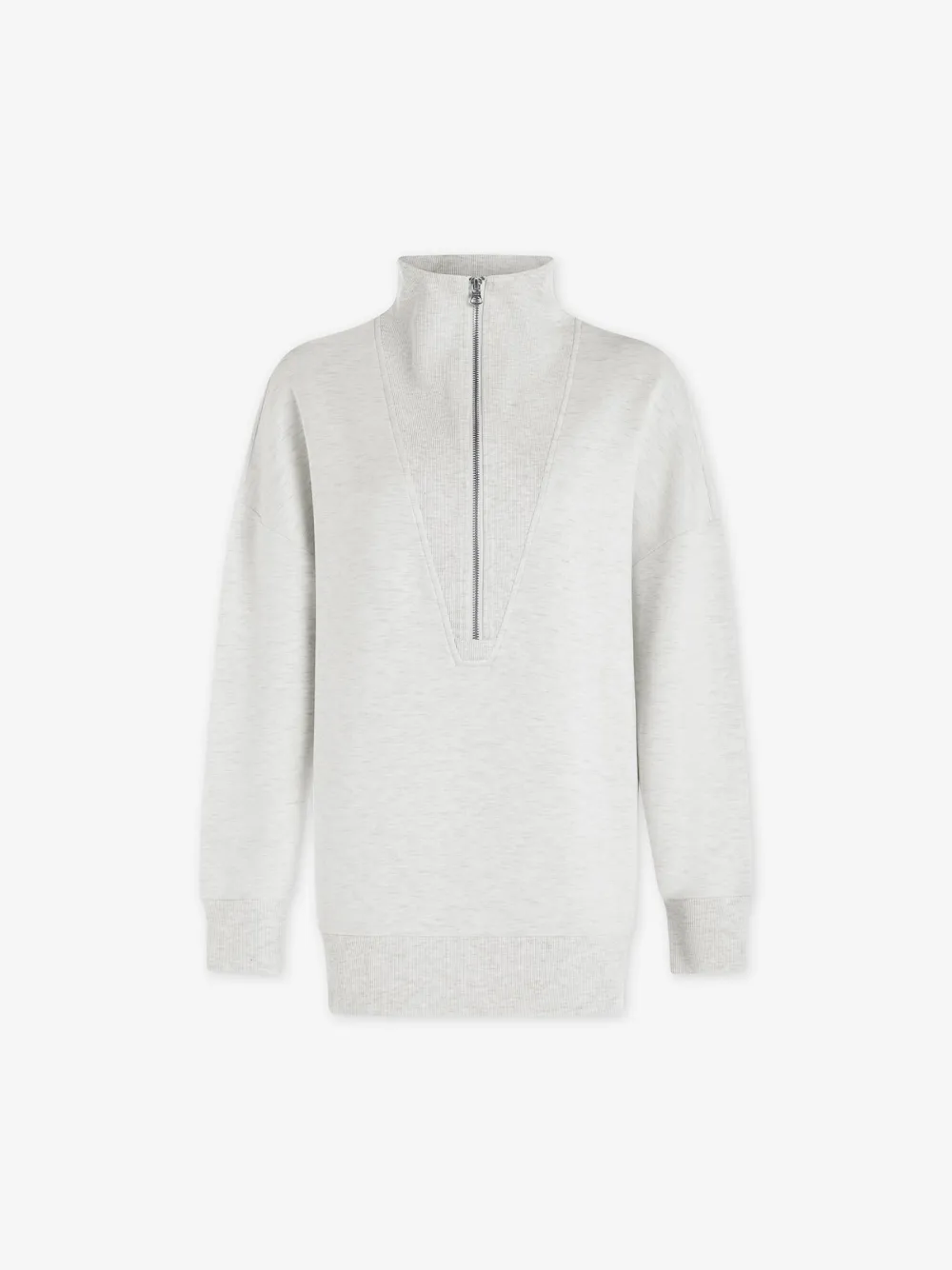 Trendy Quarter-Zip High-Collar Sweatshirt