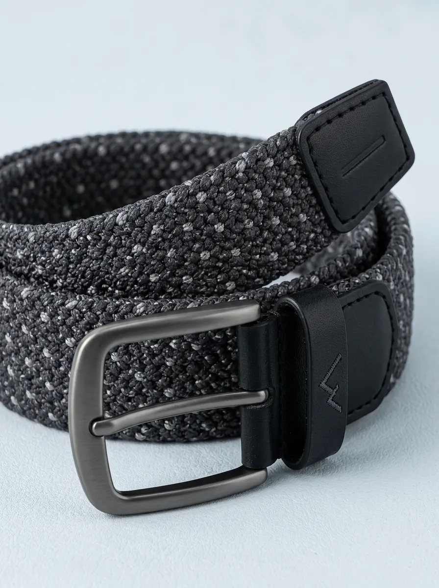 Men's Performance Summit Casual Grey Stretch Woven Belt