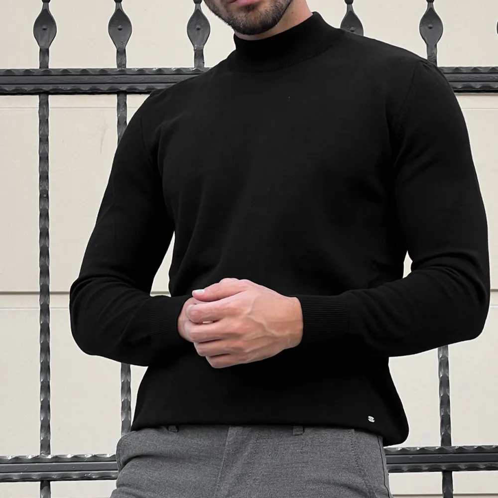 Classic Half Turtleneck Slim Fit Cotton Turtleneck Sweater