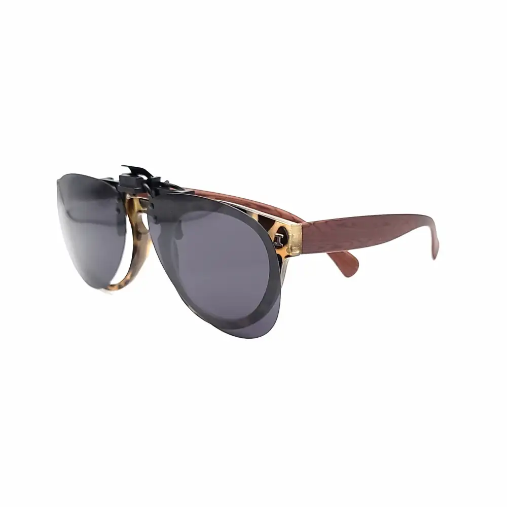 60mm Aviator UV400 Flip-Up Clip-On Sunglasses