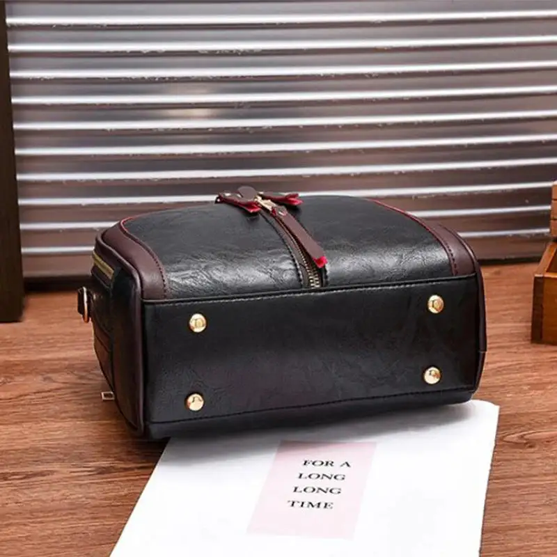Chic Red Multi-Zipper Crossbody Bag