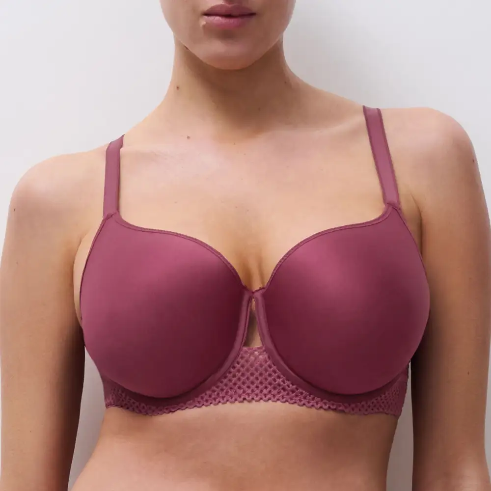 Women's Underwire Spacer Molded Padded Seamless Adjustable Straps Lace Mesh Bra