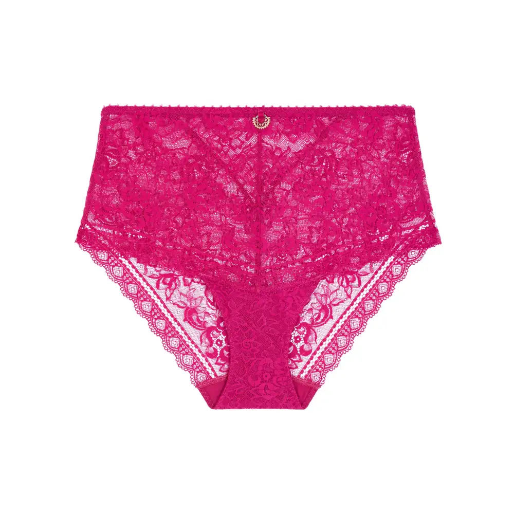 Women's Full Coverage High Cut Flat Seams Elastic Waistband Cotton Gusset Lace Cotton Lightweight Soft Fabric Stretch Fit Brief Panty