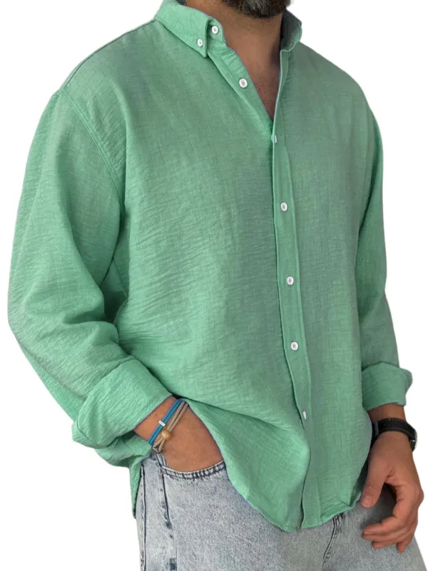 Utility Long Sleeve Open Collar Shirt