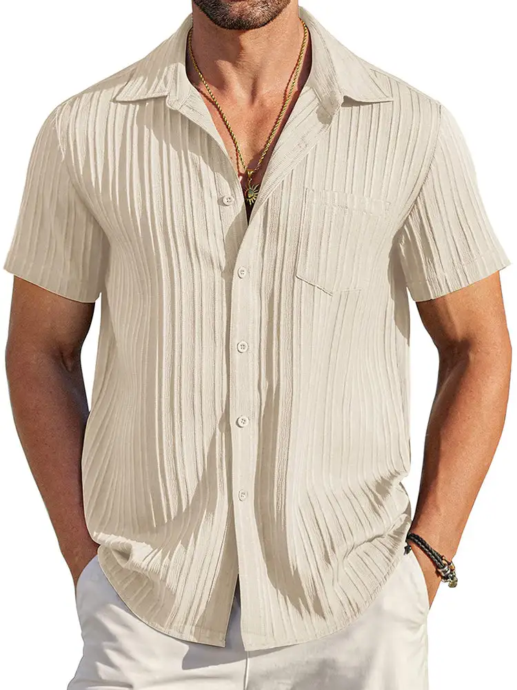 Soft Weave Textured Button Down Shirt