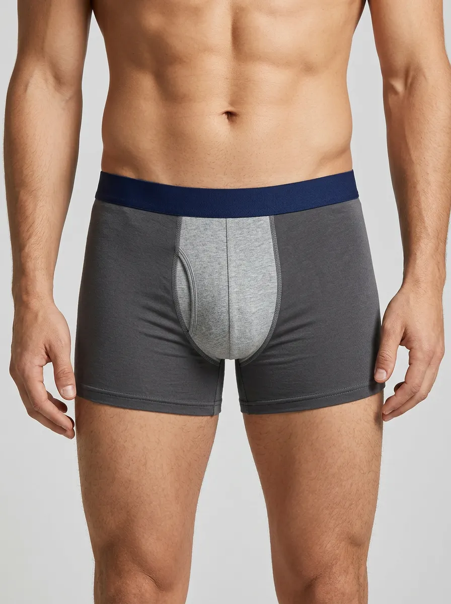 Men's Two Tone Contrast Pouch Boxer Briefs