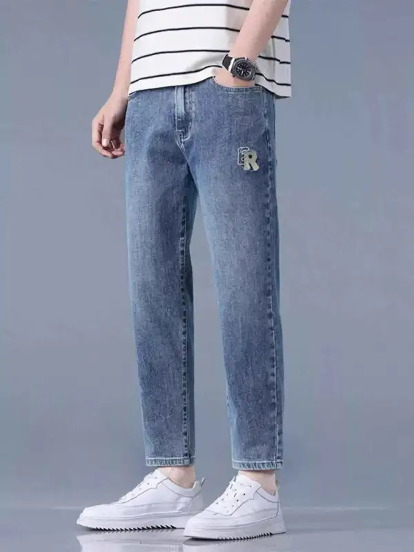 Straight-Leg Wash Jeans