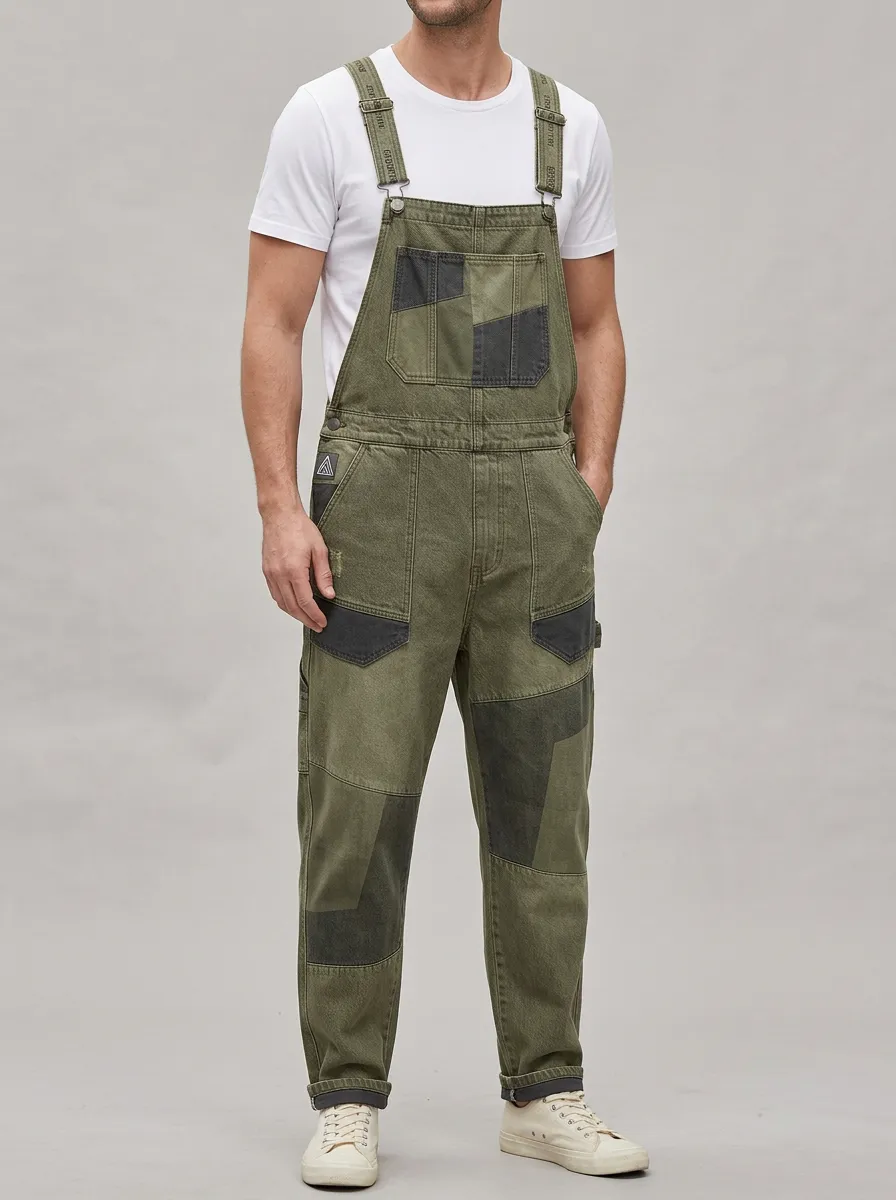 Patchwork Utility Overalls